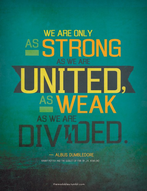 Dumbledore; Harry Potter; strenght, weaknesses, united, divided, strong, weak