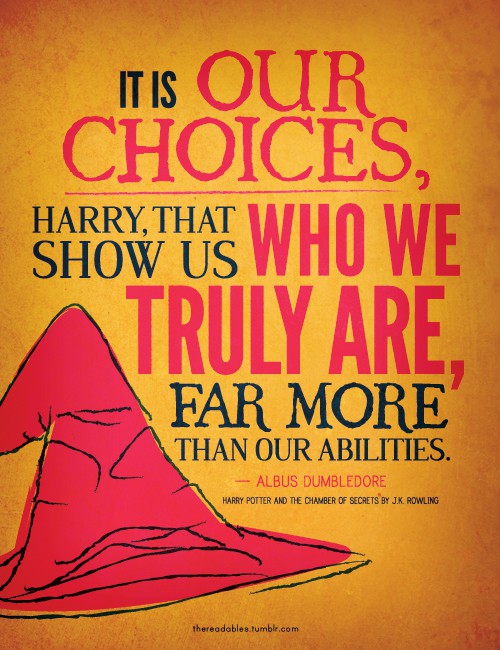 Dumbledore; Harry Potter; choices and abilities